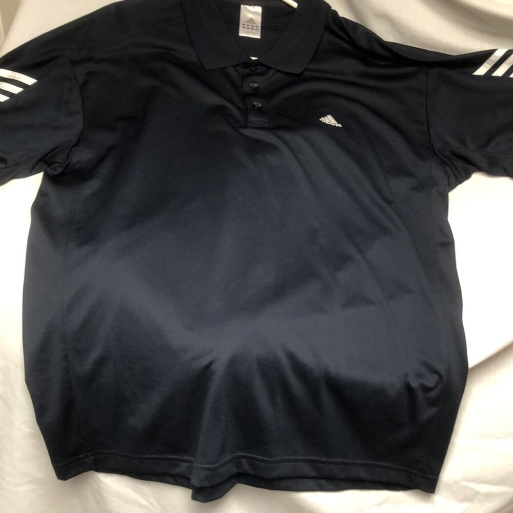 Adidas xl blue grey poly yep golf shirt euc